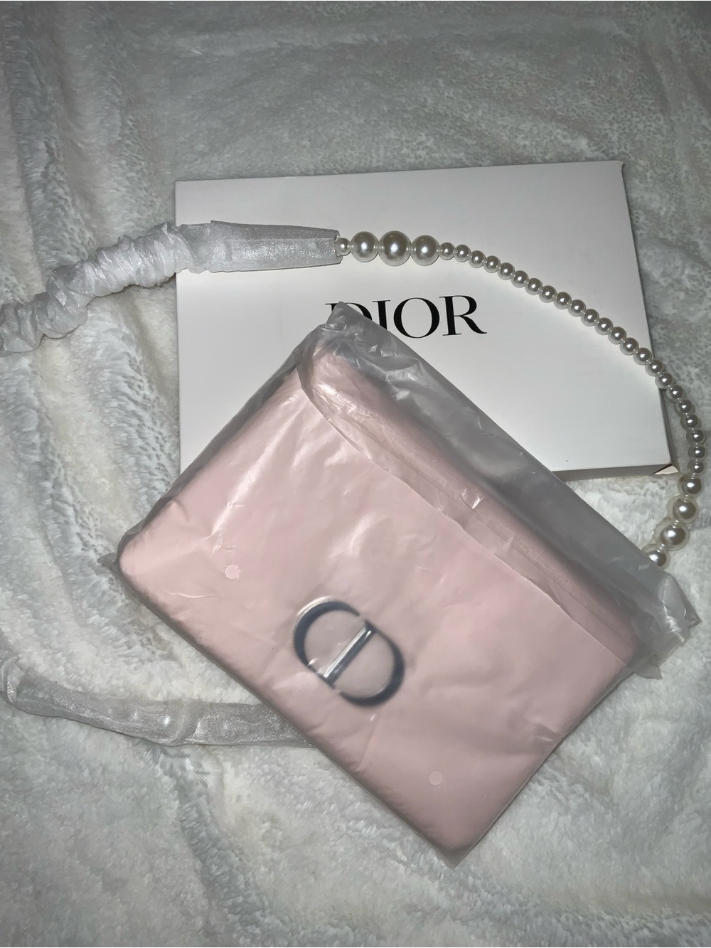 Dior Light Pink Pearl-Handle Crossbody Bag